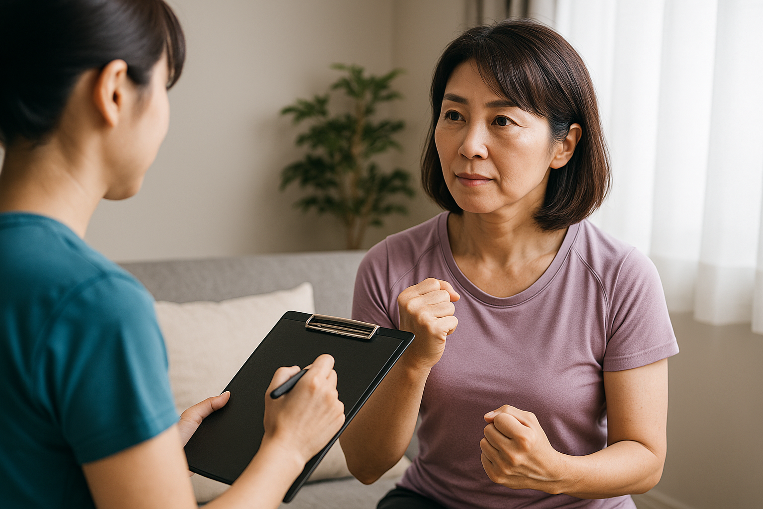 整備士がタイヤの点検をしている様子